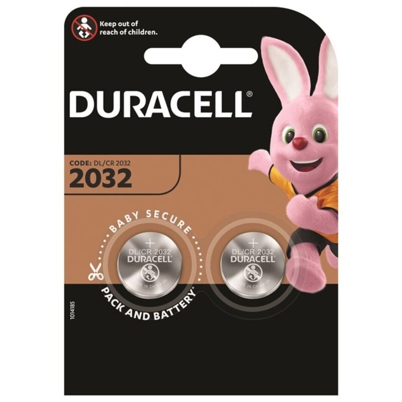 DURACELL - BUTTON BATTERY LITHIUM CR2032 3V 2 UNIT