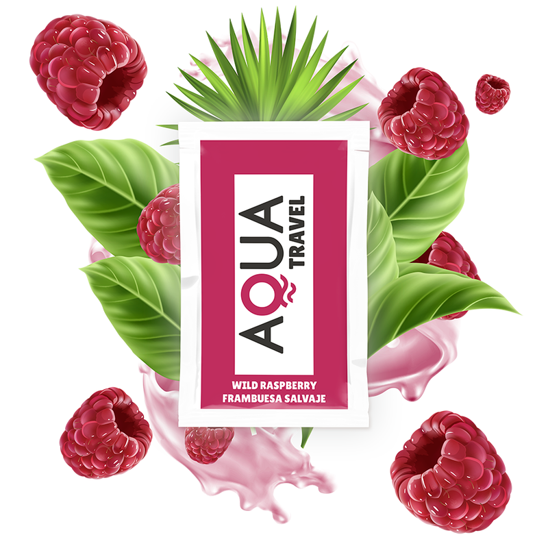 AQUA TRAVEL - WILD RASPBERRY FLAVOR WATERBASED LUBRICANT 6 ML