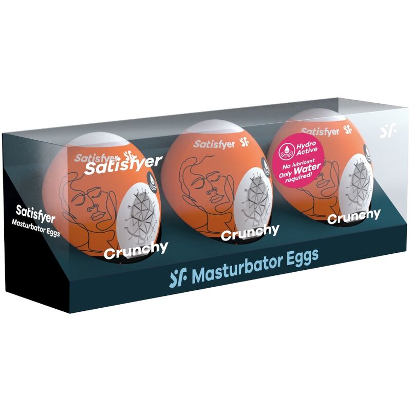 SATISFYER - 3 MASTURBATORS EGGS CRUNCHY