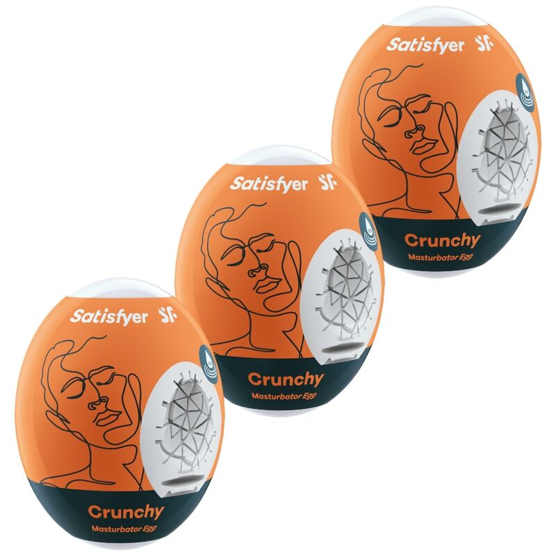 SATISFYER - 3 MASTURBATORS EGGS CRUNCHY