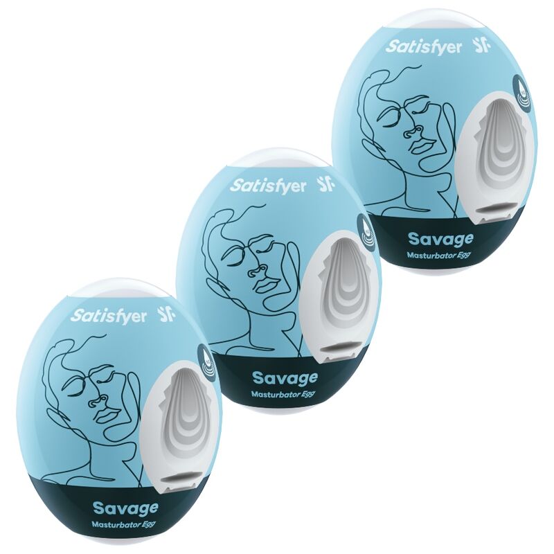 SATISFYER - 3 MASTURBATORS EGGS SAVAGE