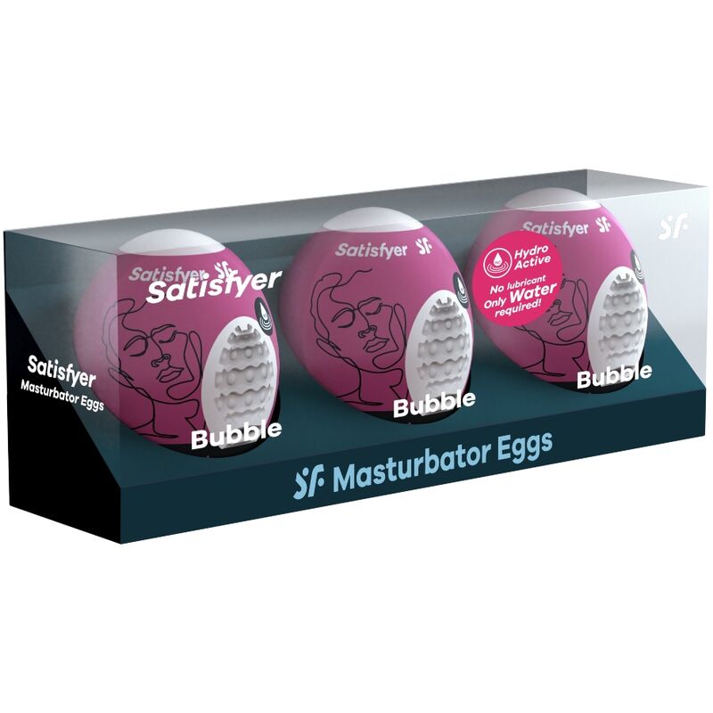 SATISFYER - 3 MASTURBATORS EGG BUBBLE