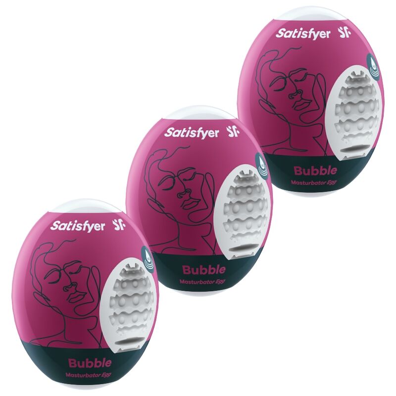 SATISFYER - 3 MASTURBATORS EGG BUBBLE