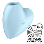 SATISFYER - CUTIE HEART ESTIMULADOR Y VIBRADOR AZUL