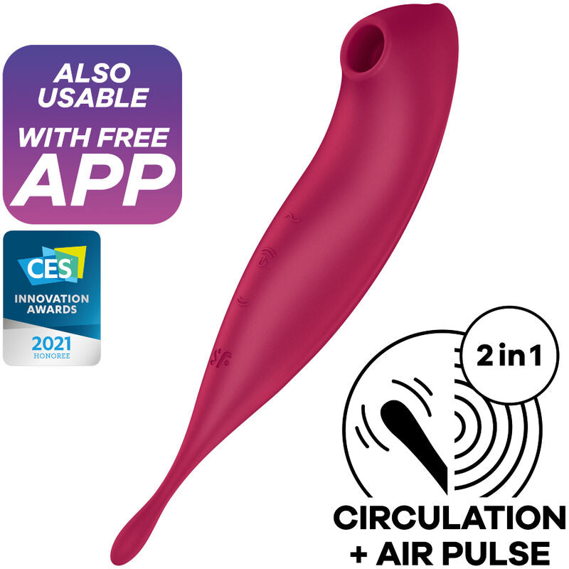 SATISFYER - TWIRLING PRO+ ETIMULADOR Y VIBRADOR APP VERDE