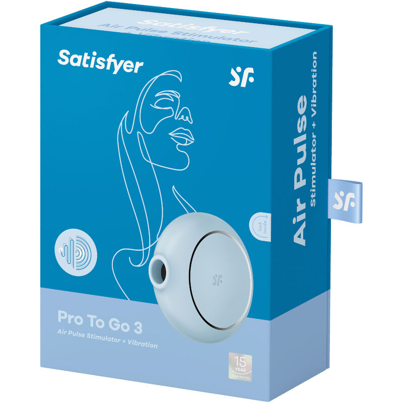 SATISFYER - PRO TO GO 3 DOUBLE AIR PULSE STIMULATOR &amp; VIBRATOR BLACK