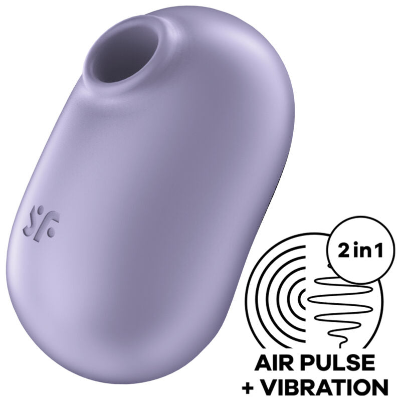 SATISFYER - PRO TO GO 2 DOUBLE AIR PULSE STIMULATOR &amp; VIBRATOR VIOLET