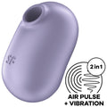 SATISFYER - PRO TO GO 2 DOUBLE AIR PULSE STIMULATOR &amp; VIBRATOR VIOLET