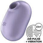 SATISFYER - PRO TO GO 2 DOUBLE AIR PULSE STIMULATOR &amp; VIBRATOR VIOLET