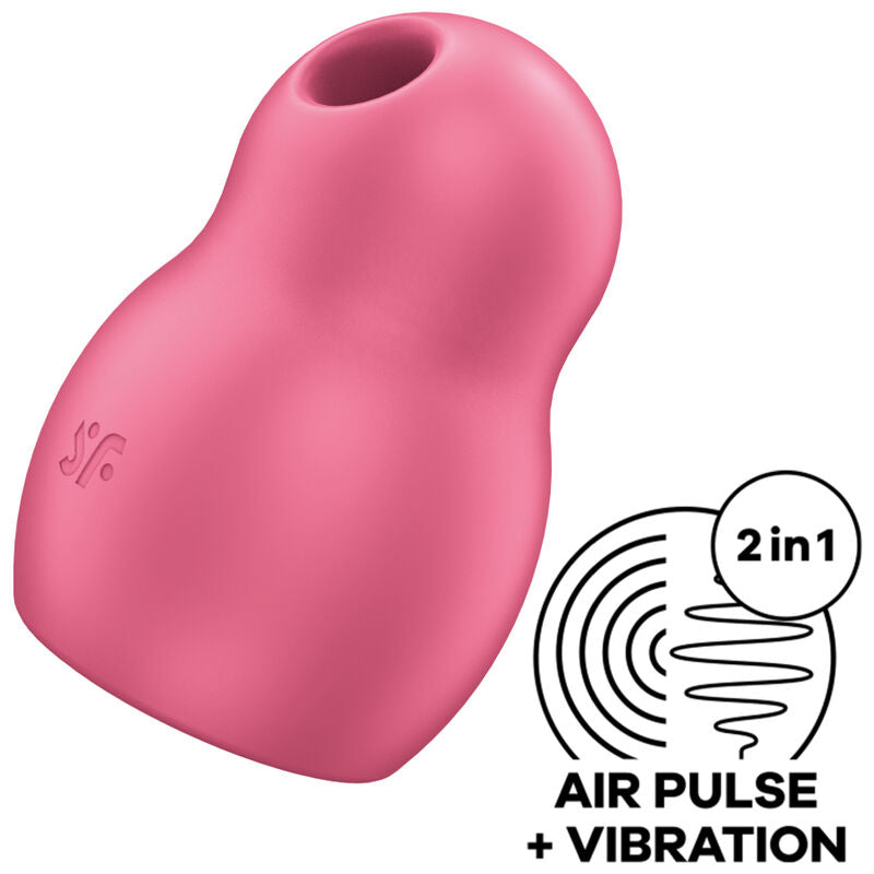 SATISFYER - PRO TO GO 1 DOUBLE AIR PULSE STIMULATOR &amp; VIBRATOR RED