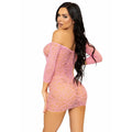 LEG AVENUE MINI VESTIDO HEART NET TALLA ÚNICA - PINK