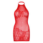 LEG AVENUE - MINI VESTIDO CON PEDRERÍA TALLA ÚNICA - BLANCO