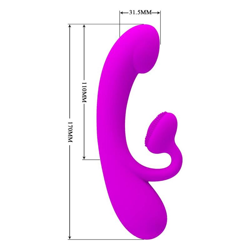 PRETTY LOVE - SINCERE VIBRATOR AND CLITORIS SUGAR PURPLE SILICONE