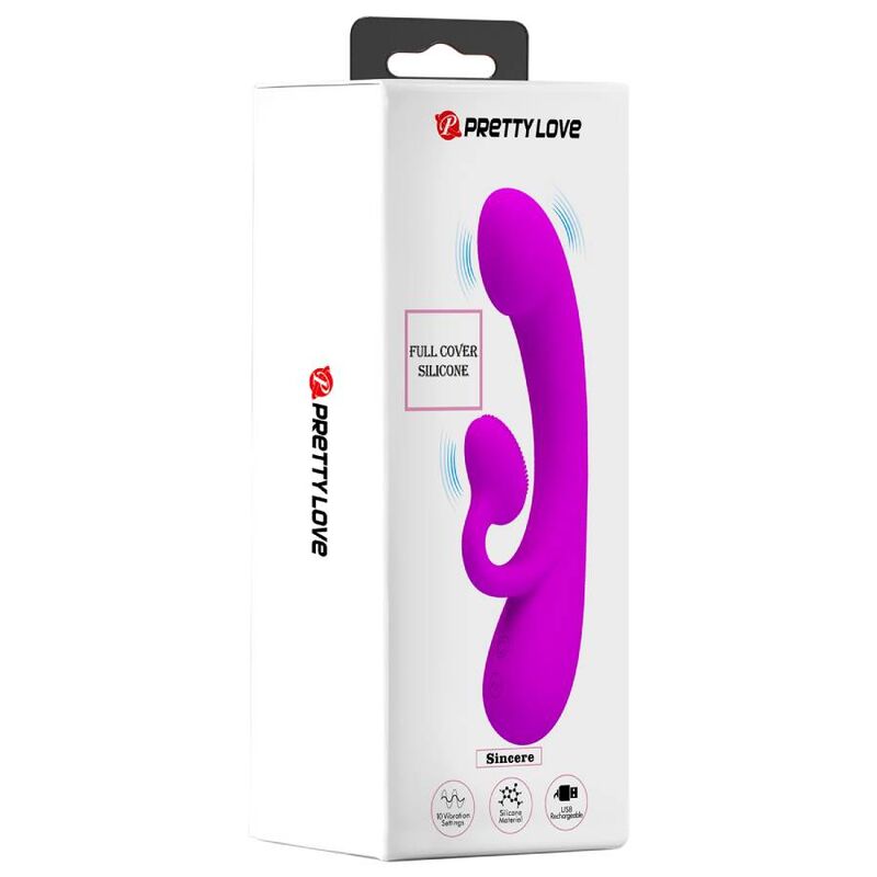 PRETTY LOVE - SINCERE VIBRATOR AND CLITORIS SUGAR PURPLE SILICONE