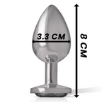 INTENSE - ALUMINUM METAL ANAL PLUG WITH BLACK GLASS SIZE M