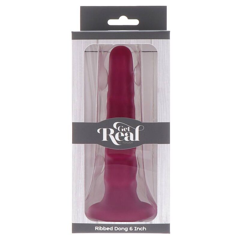 GOAT REAL - RIBBED DONG 12 CM RED