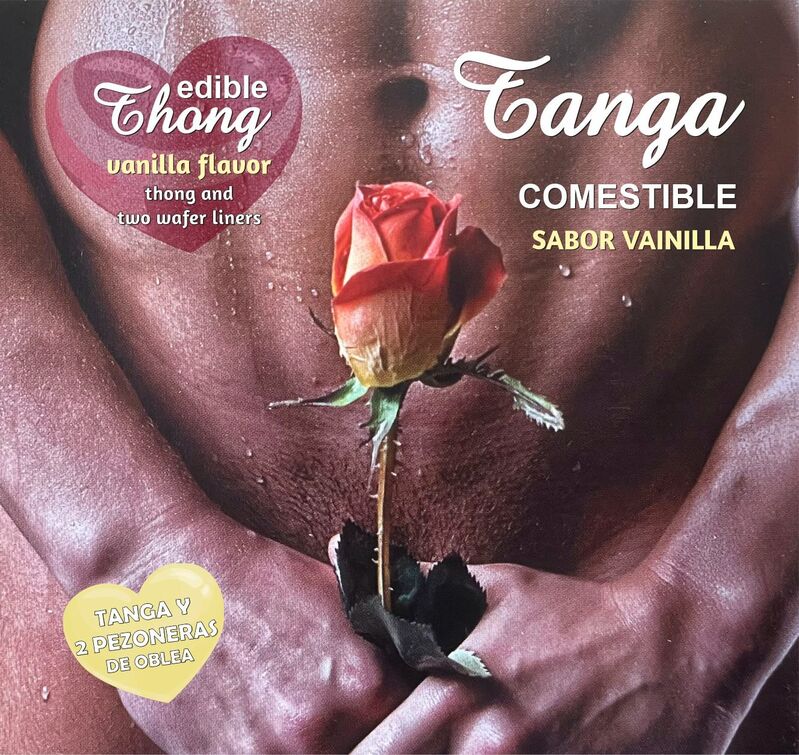 HOTFLOWERS - MEN'S THONG + 2 VANILLA WAFER NIPPLE /es/pt/en/fr/it/