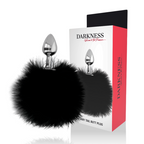 DARKNESS - EXTRA ANAL BUTT PLUG WITH TAIL BLACK 7 CM
