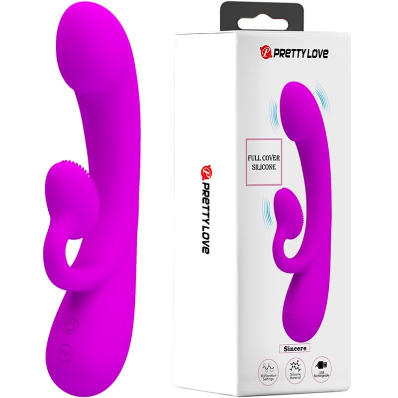 PRETTY LOVE - SINCERE VIBRATOR AND CLITORIS SUGAR PURPLE SILICONE