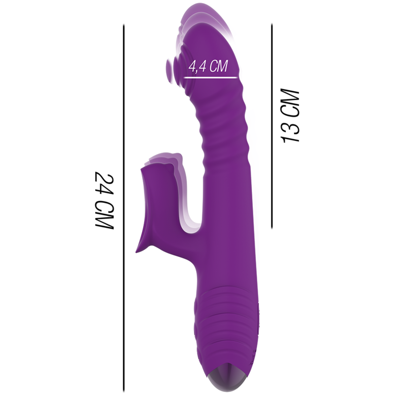 INTENSE - IGGY MULTIFUNCTION RECHARGEABLE VIBRATOR UP &amp; DOWN WITH CLITORAL STIMULATOR PURPLE