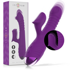 INTENSE - IGGY MULTIFUNCTION RECHARGEABLE VIBRATOR UP &amp; DOWN WITH CLITORAL STIMULATOR PURPLE