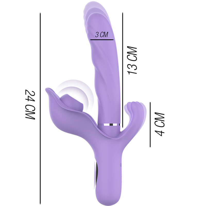 INTENSE - BILLIE MULTIFUNCTION RECHARGEABLE VIBRATOR SUCTION &amp; PULSING PURPLE