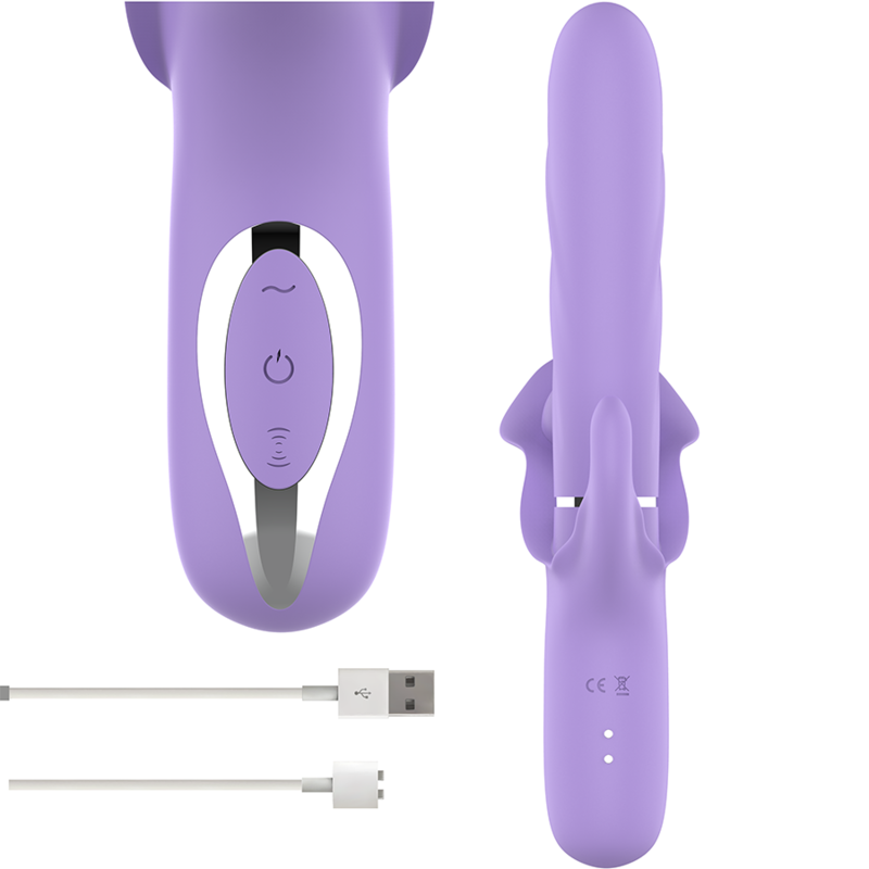 INTENSE - BILLIE MULTIFUNCTION RECHARGEABLE VIBRATOR SUCTION &amp; PULSING PURPLE