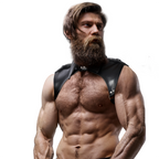 FETISH SUBMISSIVE ATTITUDE - MENS BRIGADE ADJUSTABLE ECO-LEATHER NECK HARNESS