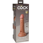 KING COCK - ELITE REALISTIC DILDO VIBRATING &amp; SILICONE 15.2 CM CARAMEL