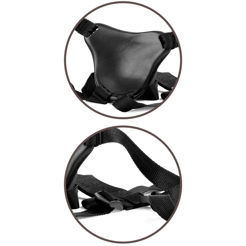 KING COCK - ELITE DELUXE ADJUSTABLE HARNESS KIT RING WITH TESTICLES &amp; DILDO 20.3 CM