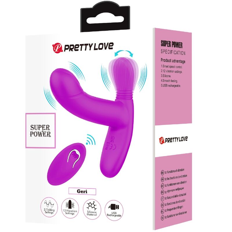 PRETTY LOVE - GERI CLITORIS MASSAGE PINK REMOTE CONTROL