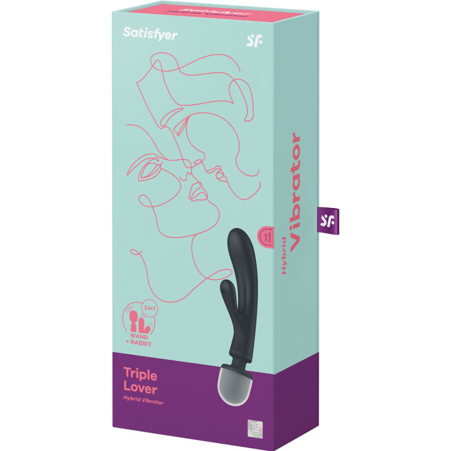 SATISFYER - TRIPLE LOVER MASAJEADOR VIBRADOR RABBIT PINK