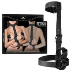 FETISH SUBMISSIVE BONDAGE - COLLAR &amp; WRIST CUFFS BODY RESTRAINT SET