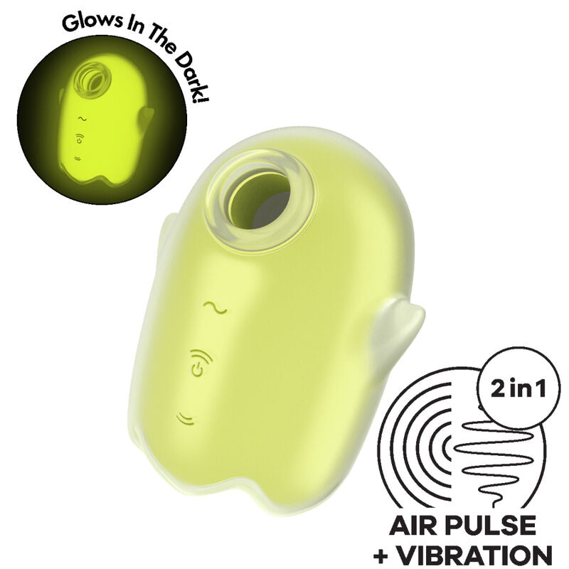 SATISFYER - GLOWING GHOST AIR PULSE &amp; VIBRADOR AMARILLO
