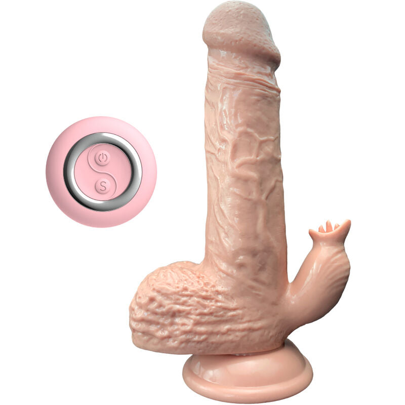 ARMONY - REALISTIC VIBRATOR &amp; THRUSTING DILDO WITH TONGUE STIMULATOR 19 CM