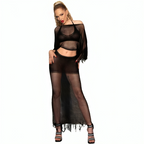 CHILIROSE - CR 4666 TOP &amp; FALDA NEGRO S/M