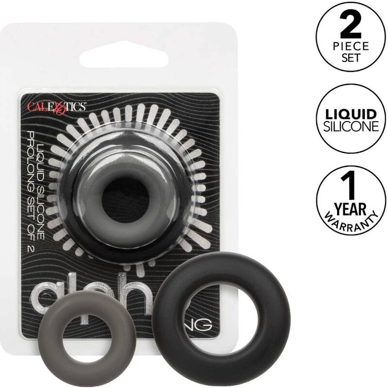 CALEXOTICS - ALPHA PROLONG SET OF 2 RING GRAY