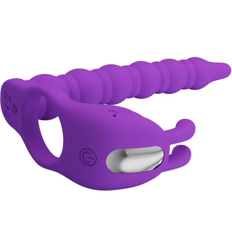 PRETTY LOVE - BLACKNEY PENIS RING WITH PURPLE VIBRATOR PLUG