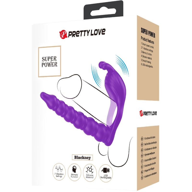 PRETTY LOVE - BLACKNEY PENIS RING WITH PURPLE VIBRATOR PLUG
