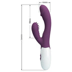 PRETTY LOVE - ANDRE RABBIT VIBRATOR &amp; G-POINT STIMULATOR PURPLE