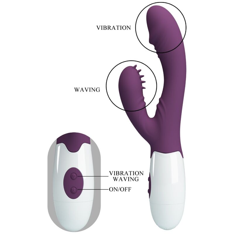 PRETTY LOVE - ANDRE RABBIT VIBRATOR &amp; G-POINT STIMULATOR PURPLE