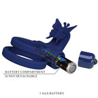 PRETTY LOVE - JAMELE DOUBLE RING WITH VIBRATION &amp; BUTTERFLY STIMULATOR BLUE