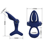 PRETTY LOVE - MAT DOUBLE RING WITH VIBRATION &amp; STIMULATOR BLUE