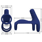 PRETTY LOVE - ELISH VIBRATING RING WITH EXTENSION BLUE