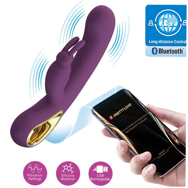 PRETTY LOVE - LIAM RABBIT VIBRATOR &amp; G SPOT STIMULATOR PURPLE