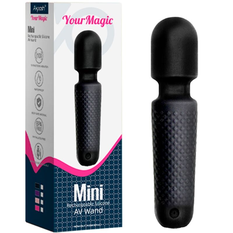 ARMONY - YOUR MAGIC MASSAGER &amp; VIBRATOR RECHARGEABLE 10 VIBRATIONS WAND DOTS BLACK