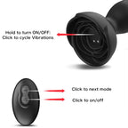 ARMONY - EXTREME A BLOOM ROSE VIBRATOR &amp; ANAL PLUG REMOTE CONTROL BLACK