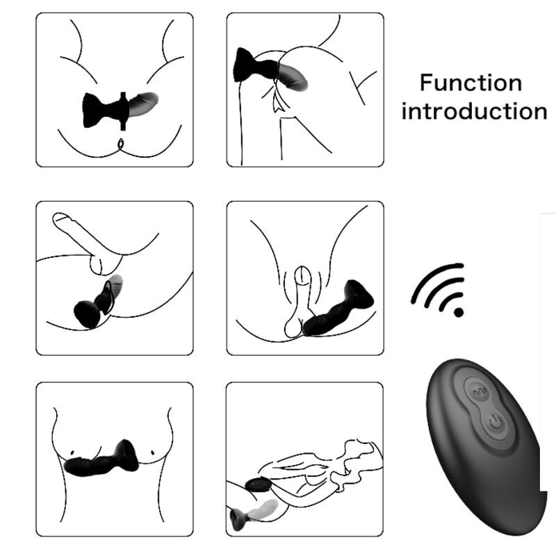 ARMONY - EXTREME A BLOOM ROSE VIBRATOR &amp; ANAL PLUG REMOTE CONTROL BLACK