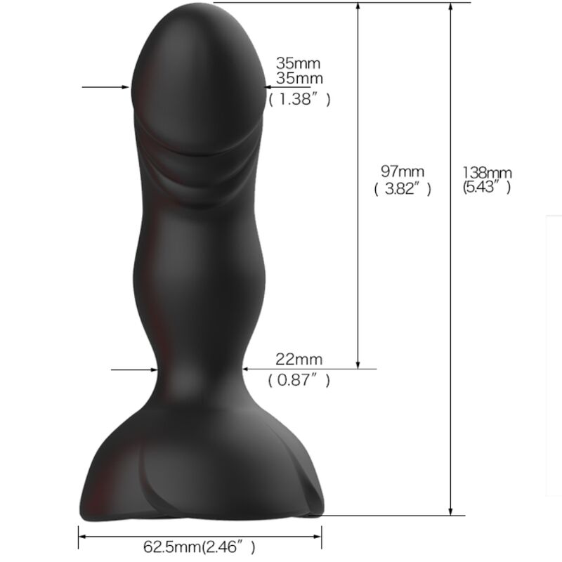 ARMONY - EXTREME A BLOOM ROSE VIBRATOR &amp; ANAL PLUG REMOTE CONTROL BLACK