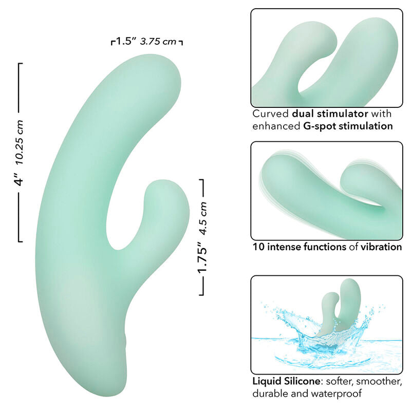 CALEXOTICS - PACIFICA FIJI VIBRATOR &amp; Estimulator G SPOT 10 VIBRATIONS AQUA